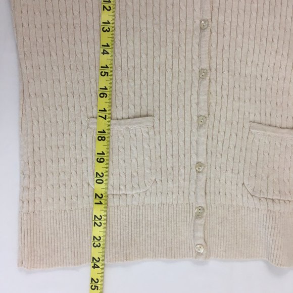 Jeanne Pierre Cardigan Sweater Button Front Cable Knit V-Neck - Picture 9 of 10